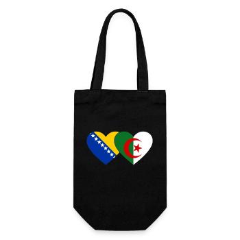 Bosnia Algeria Flag Heart - Gift Bag for Bottles - black - Front