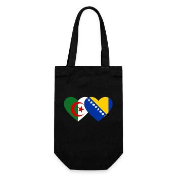 Algerien Bosnien Flagge Herz - Geschenkbeutel für Flaschen - Schwarz - Vorne