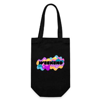 Weekend Vibes Shirt - Geschenkbeutel für Flaschen - Schwarz - Vorne