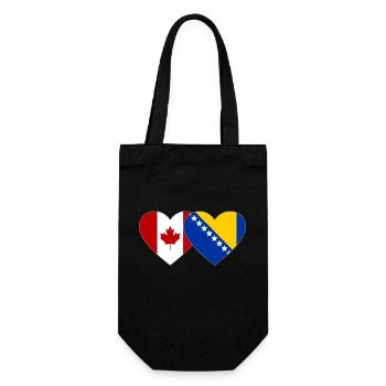 Kanada Bosnien Flagge Herz - Geschenkbeutel für Flaschen - Schwarz - Vorne