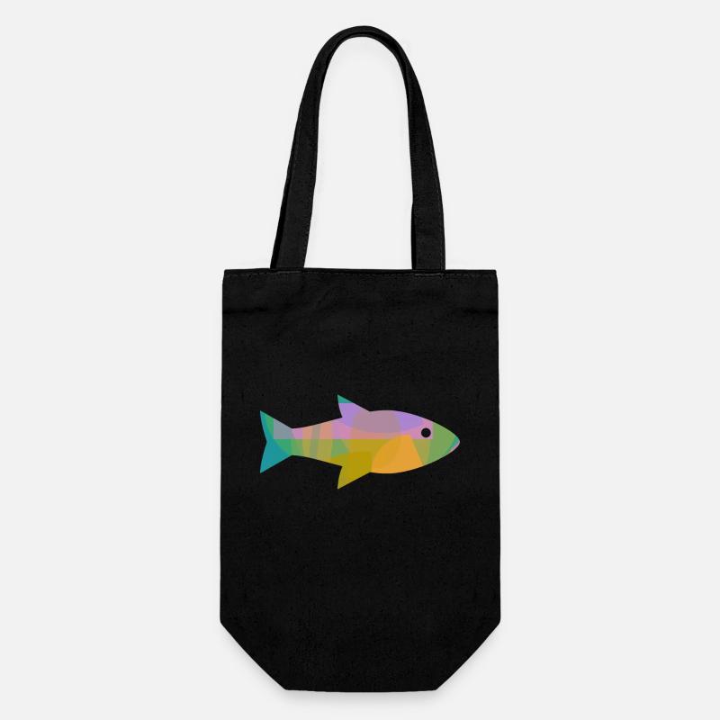 Fisch - Geschenkbeutel für Flaschen - Schwarz