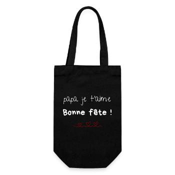 Papa Ich liebe dich Alles Gute zum Vatertag Geschenkparty - Geschenkbeutel für Flaschen - Schwarz - Vorne