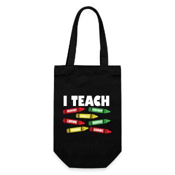 i I Teach Confident Bravery Equality Teacher Future - Gift Bag for Bottles - black - Front