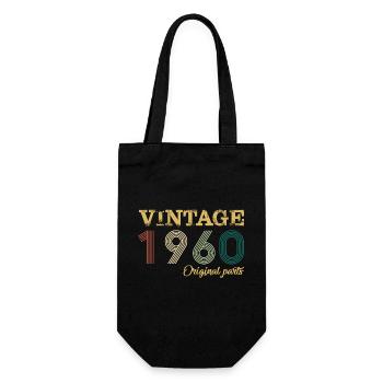 Vintage 1960 Original Parts Year Of Birth Birthday - Gift Bag for Bottles - black - Front