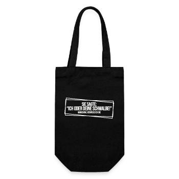 Lustiger Schwalbe Spruch Mofa Moped Geschenk - Geschenkbeutel für Flaschen - Schwarz - Vorne