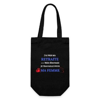Ich bin in Rente gegangen - Geschenkbeutel für Flaschen - Schwarz - Vorne
