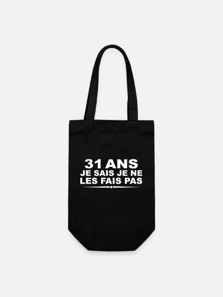 31 Jahre alt | Humor Geschenk zum 31. Geburtstag - Geschenkbeutel für Flaschen - Schwarz
