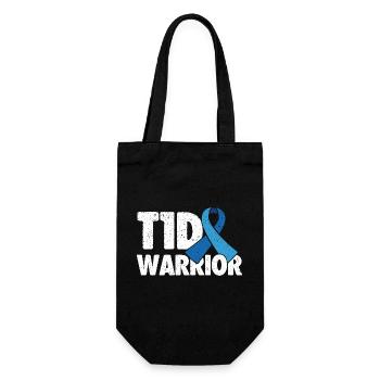 T1D Warrior - Type 1 Diabetic Combative Fun - Gift Bag for Bottles - black - Front