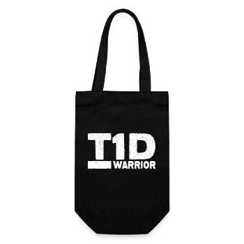 T1D Warrior - Type 1 Diabetic Combative Fun - Gift Bag for Bottles - black - Front