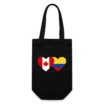 Canada Colombia Flag Heart - Gift Bag for Bottles - black - Front