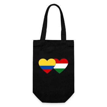 Colombia Hungary Flag Heart - Gift Bag for Bottles - black - Front