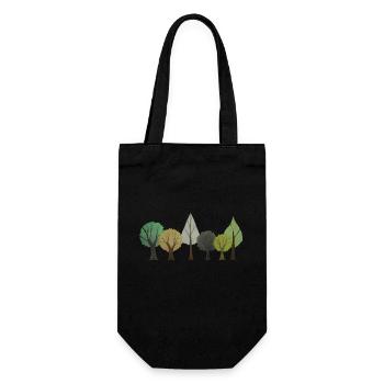 Trees Deciduous Forest Drawing - Gift Bag for Bottles - black - Front
