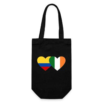 Kolumbien Irland Flagge Herz - Geschenkbeutel für Flaschen - Schwarz - Vorne