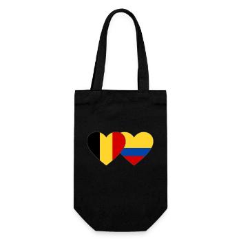 Belgium Colombia Flag Heart - Gift Bag for Bottles - black - Front