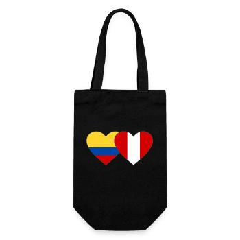 Colombie Pérou Drapeau Coeur - Sac à bouteille - noir - Devant