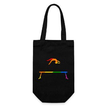 Turnen am Regenbogen Schwebebalken - Geschenkbeutel für Flaschen - Schwarz - Vorne