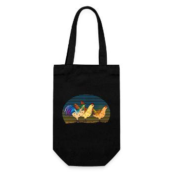 Rooster and hens - Gift Bag for Bottles - black - Front