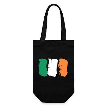 Irland Flagge Pinselstriche - Geschenkbeutel für Flaschen - Schwarz - Vorne