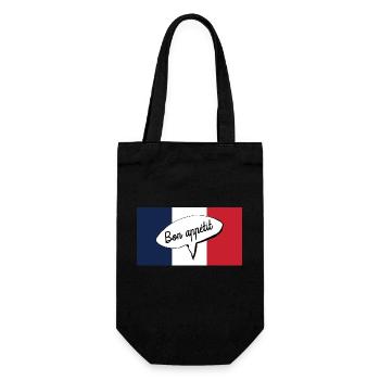 Bon Appétit with French Flag Enjoy Your Meal - Gift Bag for Bottles - black - Front