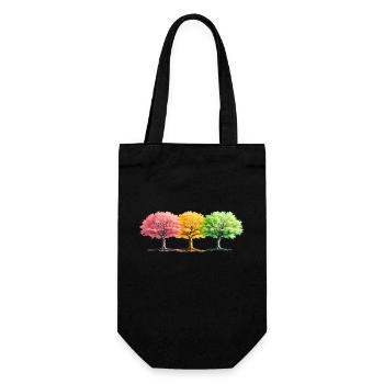 Arbres Forêt Fantastique Colorée - Sac à bouteille - noir - Devant