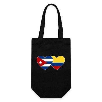 Cuba Colombia Flag Heart - Gift Bag for Bottles - black - Front
