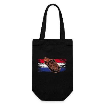 Niederlande Holzschuh National Symbol Flagge - Geschenkbeutel für Flaschen - Schwarz - Vorne