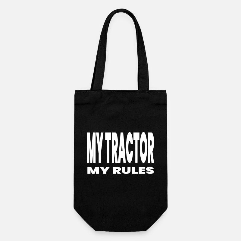 Traktor - Geschenkbeutel für Flaschen - Schwarz
