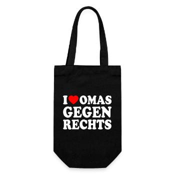 I love omas gegen rechts - Geschenkbeutel für Flaschen - Schwarz - Vorne