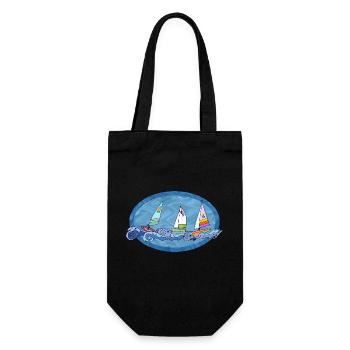 Segelboote - Geschenkbeutel für Flaschen - Schwarz - Vorne