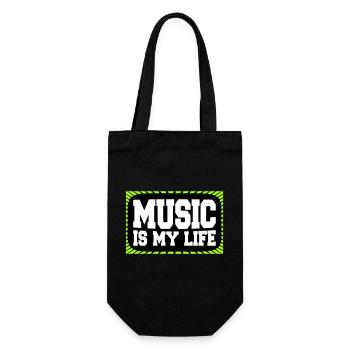 La musique est ma vie Musik ist mein Leben liebe spruch - Sac à bouteille - noir - Devant