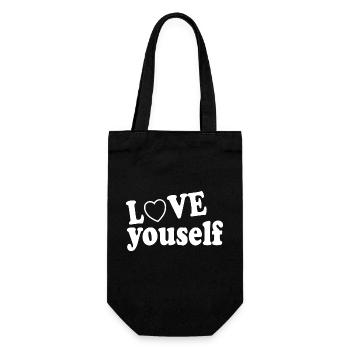Liebe dich selbst - Geschenkbeutel für Flaschen - Schwarz - Vorne