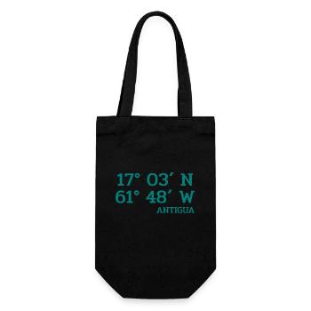 Antigua Coordinates - Coordinates - Caribbean - Gift Bag for Bottles - black - Front