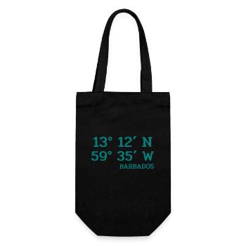 Barbados Coordinates - Koordinaten - West Indies - Gift Bag for Bottles - black - Front