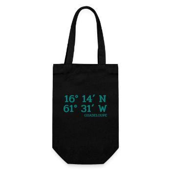 Guadeloupe Coordinates - Coordinates - Caribbean - Gift Bag for Bottles - black - Front