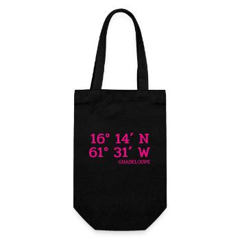 Guadeloupe Coordinates - Coordinates - Caribbean - Gift Bag for Bottles - black - Front