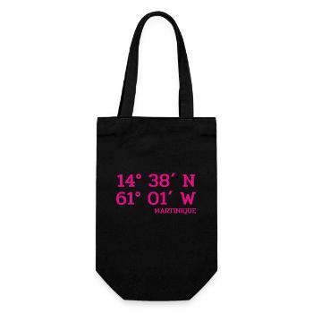 Martinique Coordinates - Koordinaten - West Indies - Gift Bag for Bottles - black - Front