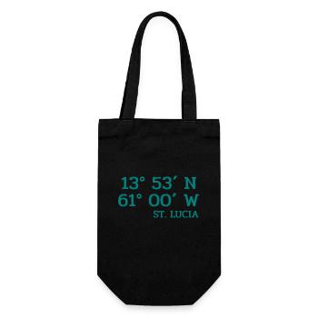 St. Lucia Coordinates - Koordinaten - West Indies - Gift Bag for Bottles - black - Front