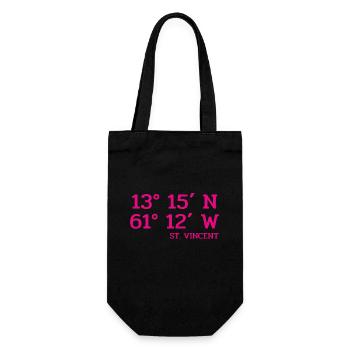 St. Vincent Coordinates - Koordinaten West Indies - Gift Bag for Bottles - black - Front