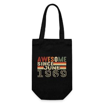 Juni 1969 Original 1969 Jubiläum 1969 Juni 1969 - Geschenkbeutel für Flaschen - Schwarz - Vorne
