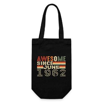 Juni 1962 Original 1962 Jubiläum 1962 Juni 1962 - Geschenkbeutel für Flaschen - Schwarz - Vorne