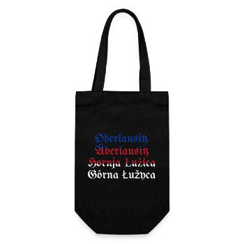 Oberlausitz mit sorbischer Flagge blau-rot-weiß - Geschenkbeutel für Flaschen - Schwarz - Vorne