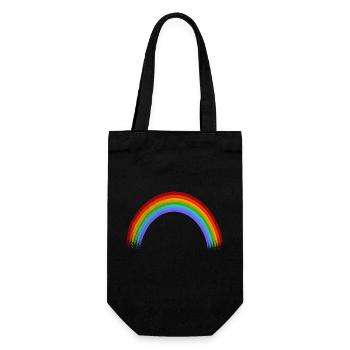 Gay Pride Regenbogen - Geschenkbeutel für Flaschen - Schwarz - Vorne