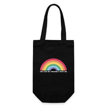 Du kannst mit mir du selbst sein - LGBTQ Ally Gay - Geschenkbeutel für Flaschen - Schwarz - Vorne