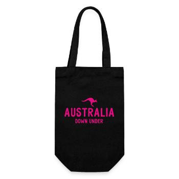 Australia - Down Under - Australia - Kangaroo - Gift Bag for Bottles - black - Front