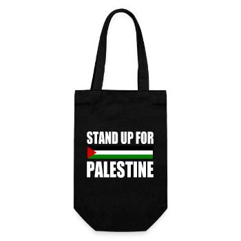 stand up for palestine - Geschenkbeutel für Flaschen - Schwarz - Vorne