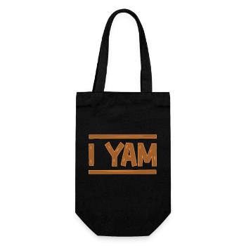 I Yam Funny Sweet Potato Saying Design for - Gift Bag for Bottles - black - Front
