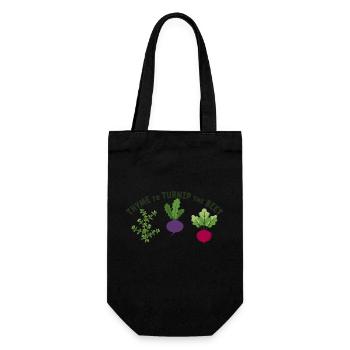 Thym au navet La betterave Motif végétal drôle - Sac à bouteille - noir - Devant
