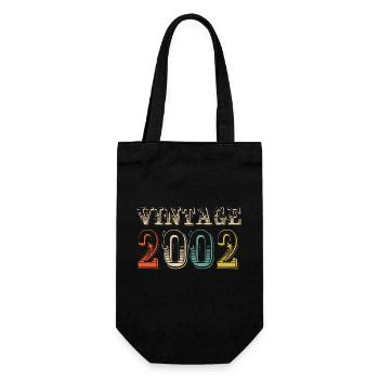 Vintage 2002 - 22nd birthday - 22 years old - Gift Bag for Bottles - black - Front