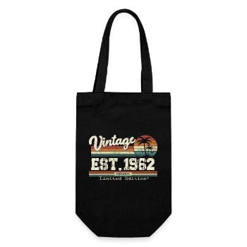 1962 Vintage Vintage Retro Geburtstagsgeschenk - Geschenkbeutel für Flaschen - Schwarz - Vorne