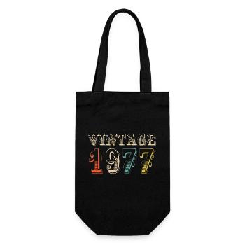 Vintage 1977- 47 th birthday - 47 ans - Sac à bouteille - noir - Devant